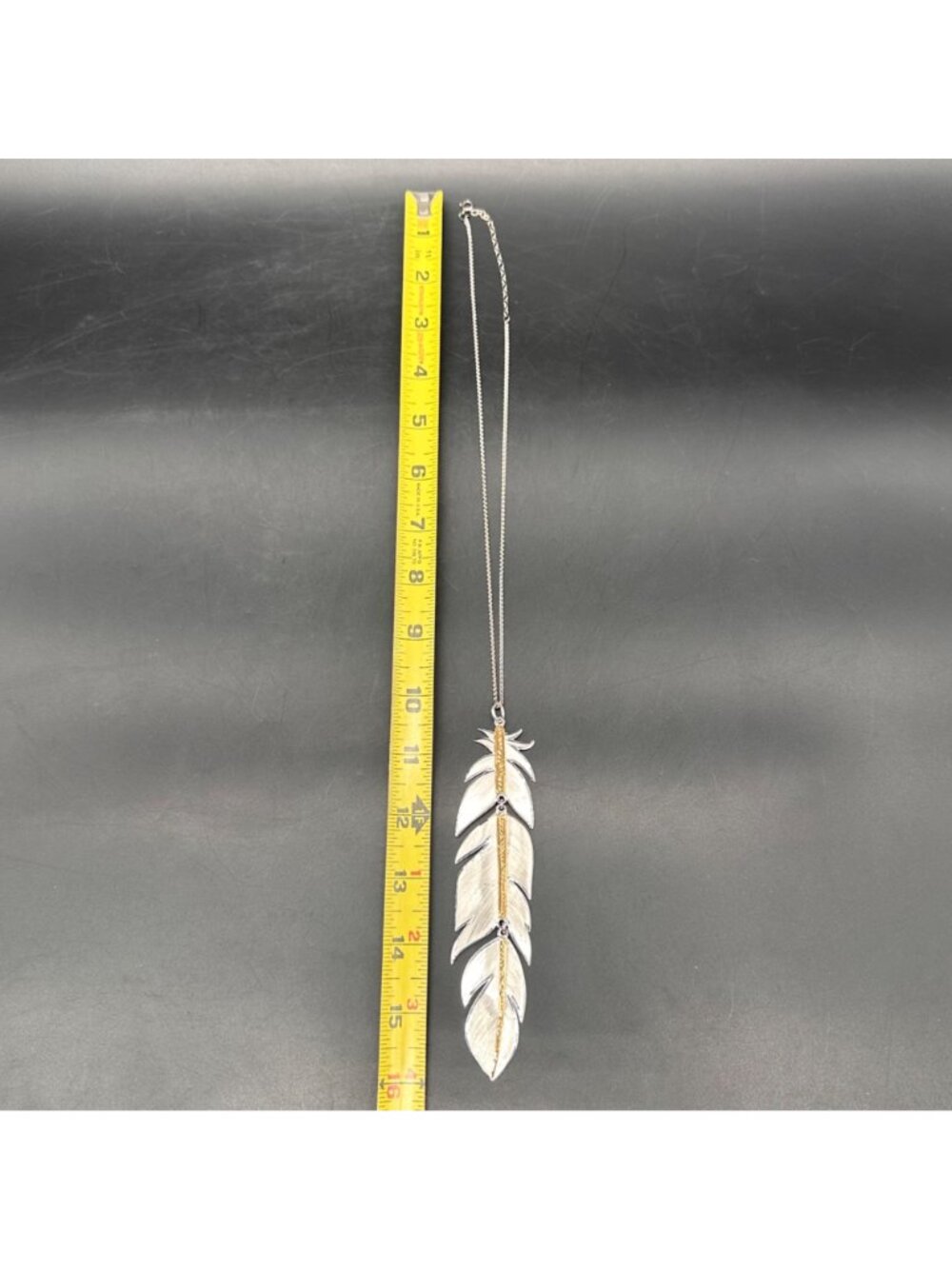 Montana Silversmiths Plume Feather Pendant Necklace Western Festival Statement - Picture 9 of 10